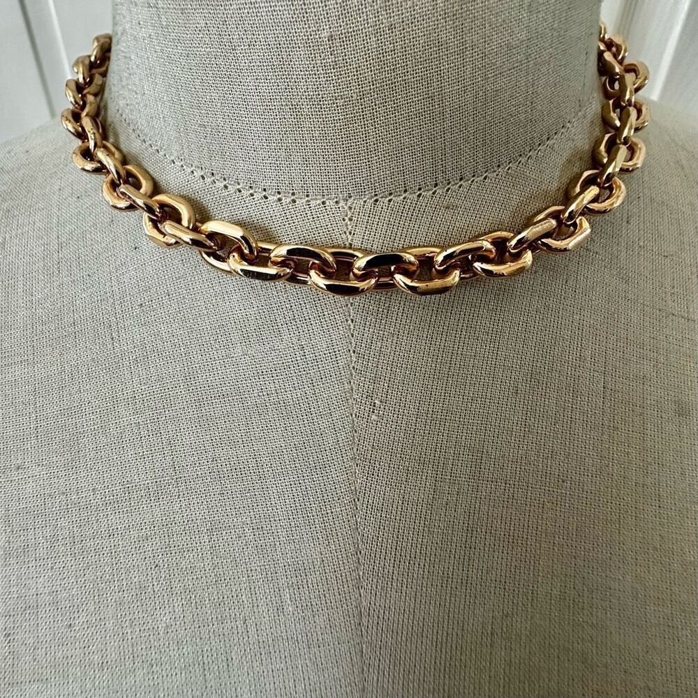 Gold-Tone Chain Necklace – Chunky Oval Links